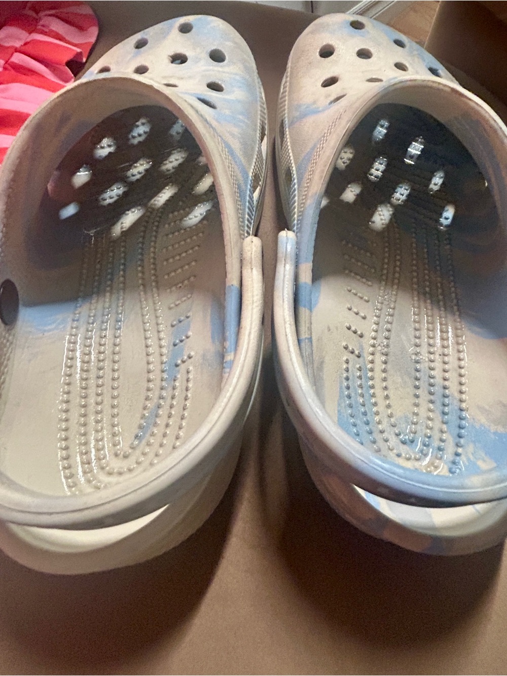 Crocs Classic Marbled Clogs • Blue & White Tie Dye • Women’s Size 7 - Picture 2 of 6